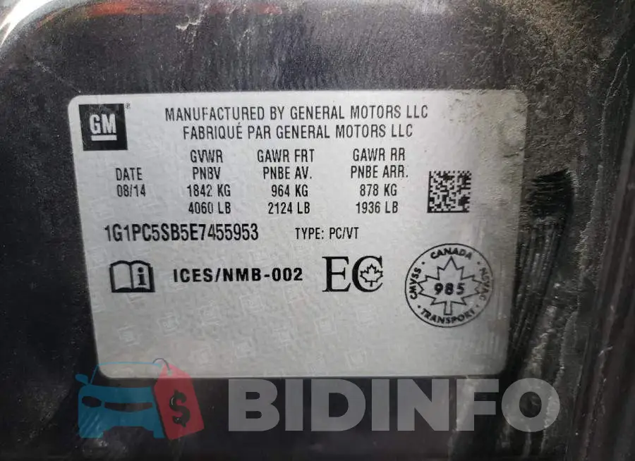 1G1PC5SB5E7455953 Photo# 12