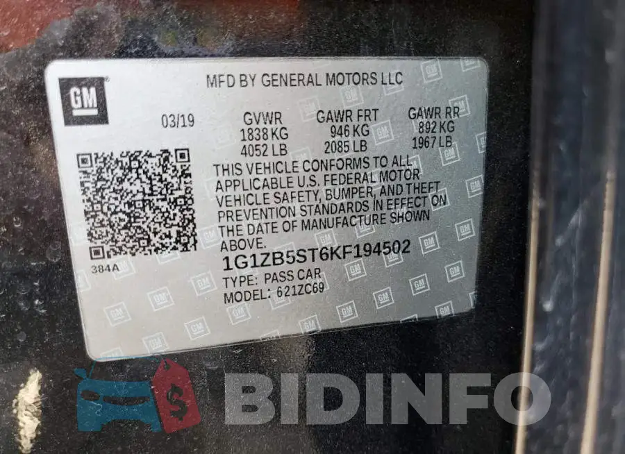 1G1ZB5ST6KF194502 Photo# 12