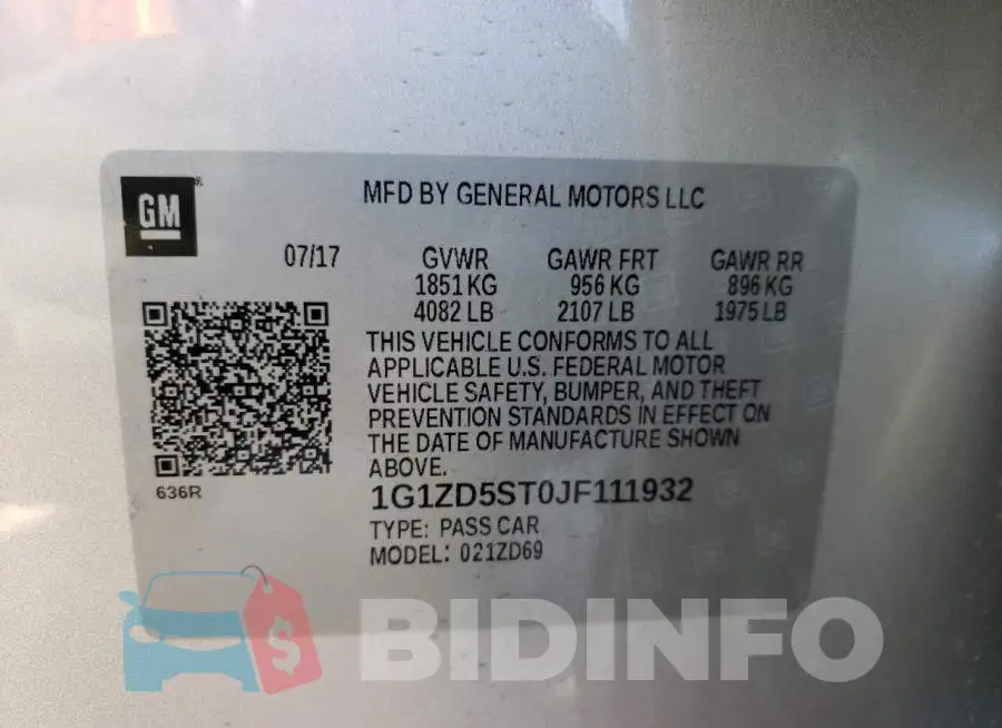 1G1ZD5ST0JF111932 Photo# 13