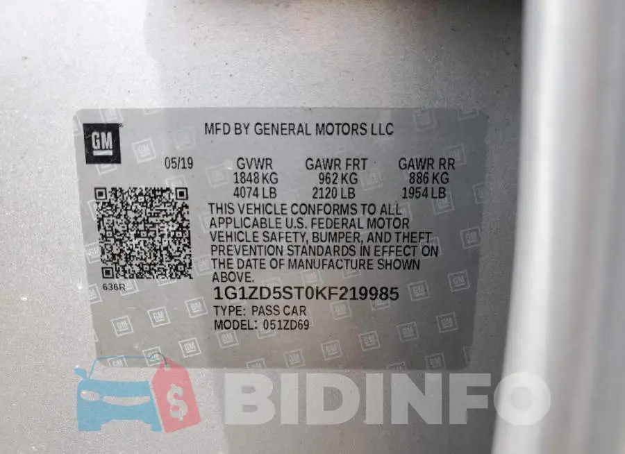 1G1ZD5ST0KF219985 Photo# 12