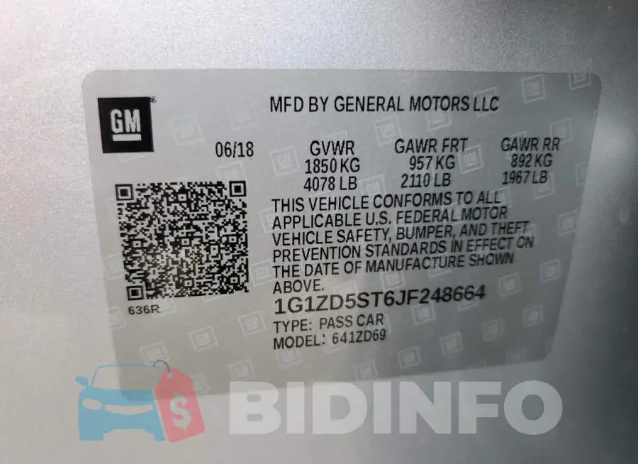 1G1ZD5ST6JF248664 Photo# 12