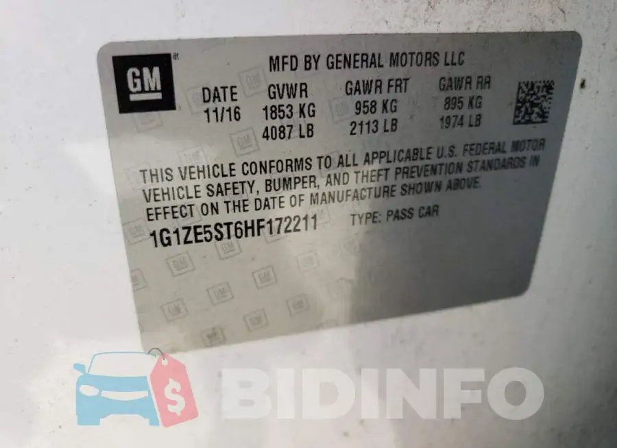 1G1ZE5ST6HF172211 Photo# 12