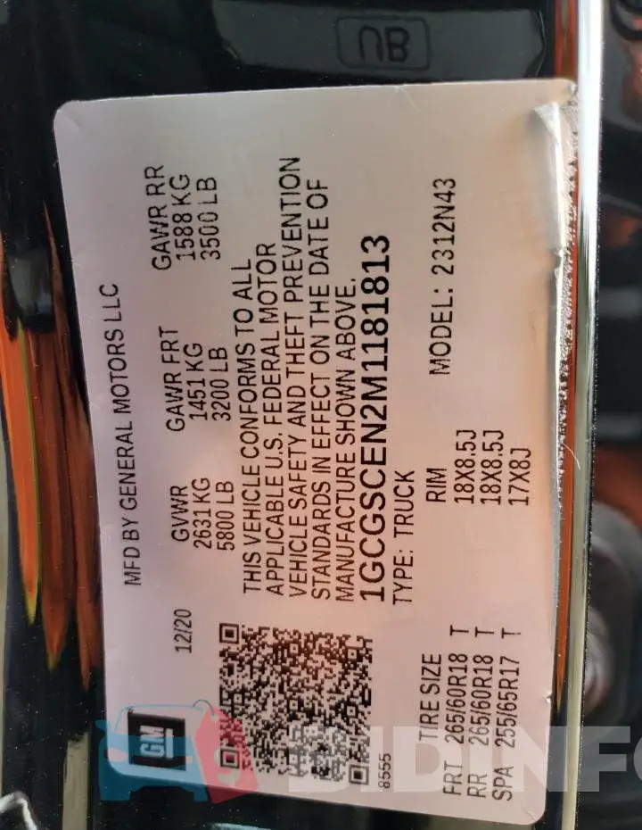 1GCGSCEN2M1181813 Photo# 13