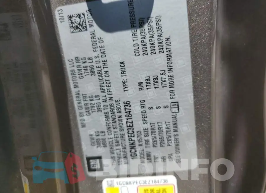 1GCNKPEC3EZ184736 Photo# 13