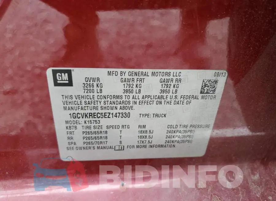 1GCVKREC5EZ147330 Photo# 12