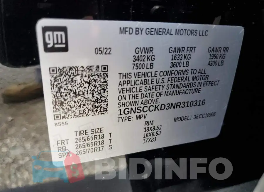 1GNSCCKD3NR310316 Photo# 13