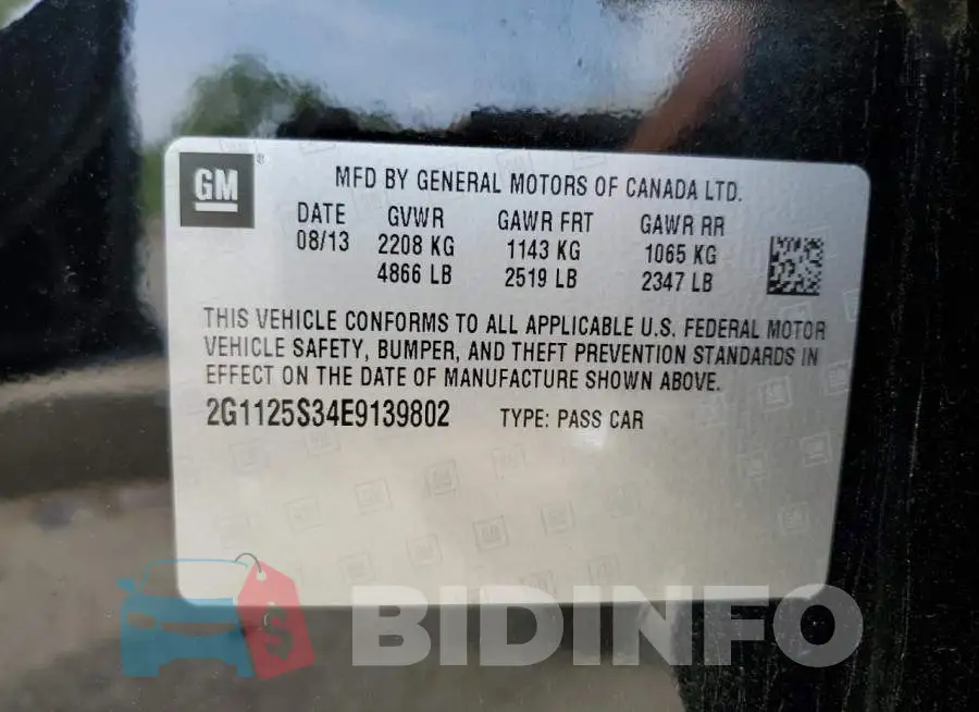 2G1125S34E9139802 Photo# 13