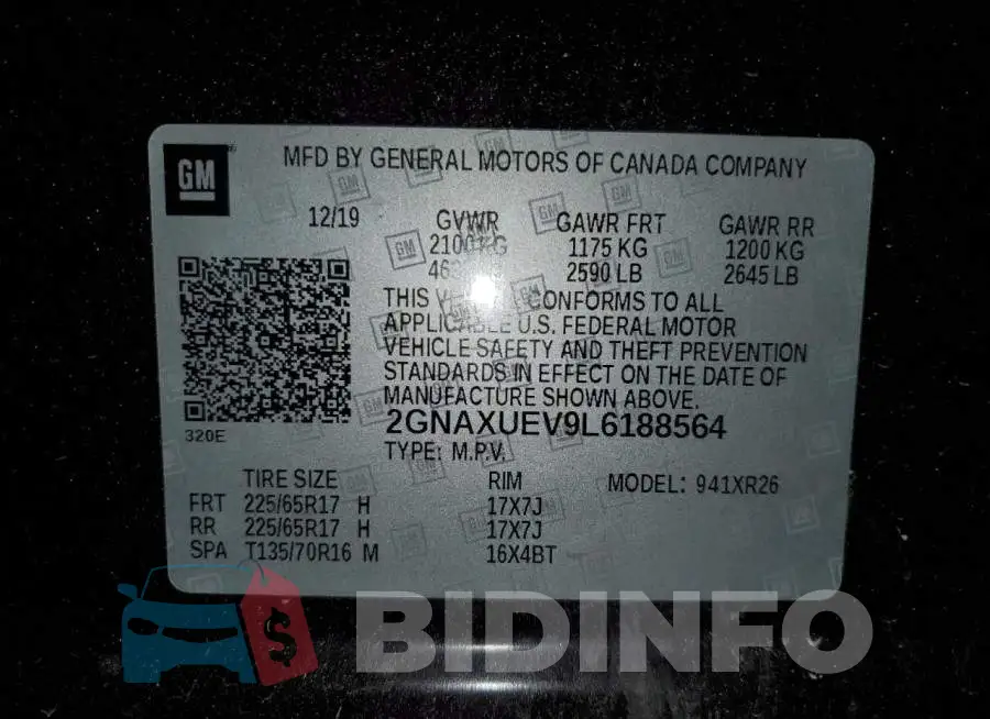 2GNAXUEV9L6188564 Photo# 14