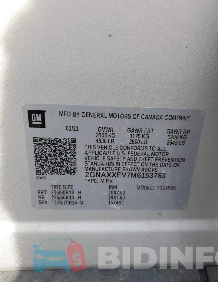 2GNAXXEV7M6153783 Photo# 12