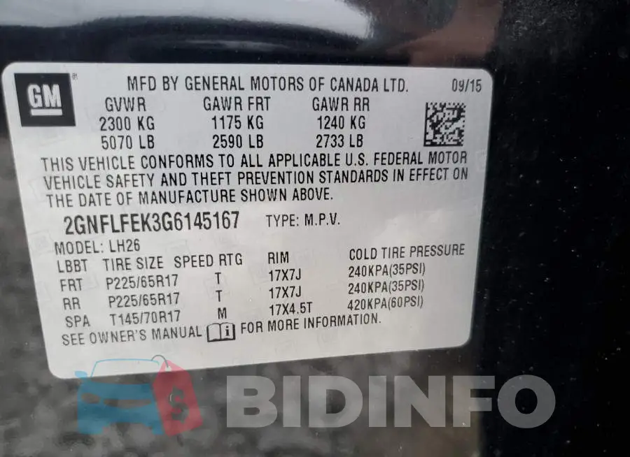 2GNFLFEK3G6145167 Photo# 12