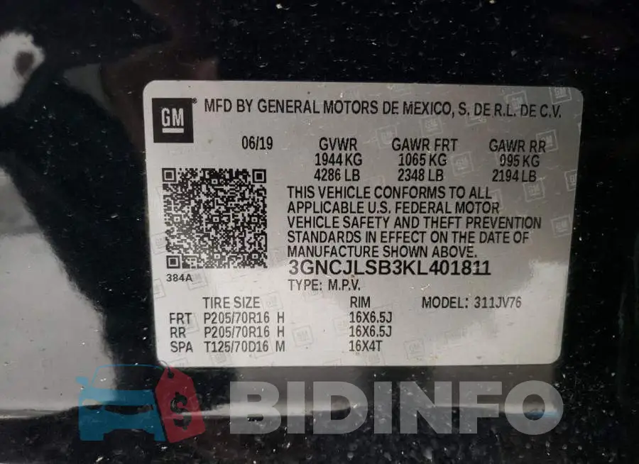 3GNCJLSB3KL401811 Photo# 13