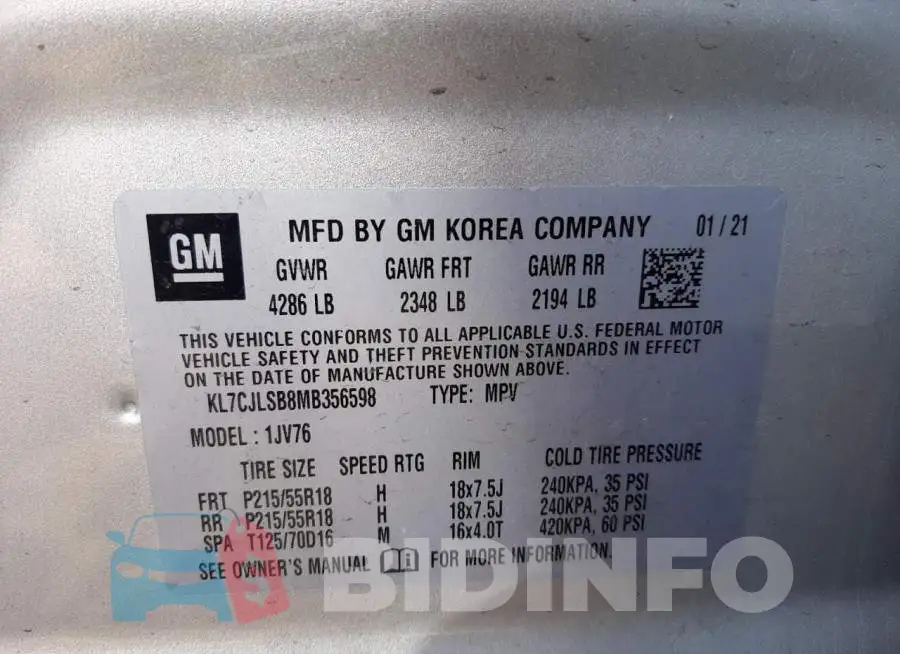 KL7CJLSB8MB356598 Photo# 13