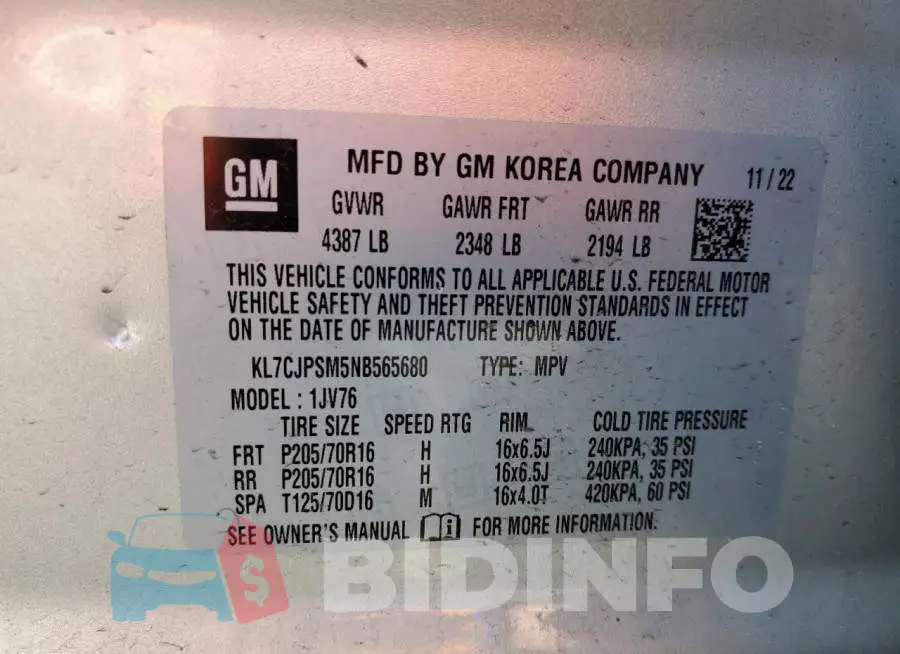 KL7CJPSM5NB565680 Photo# 14