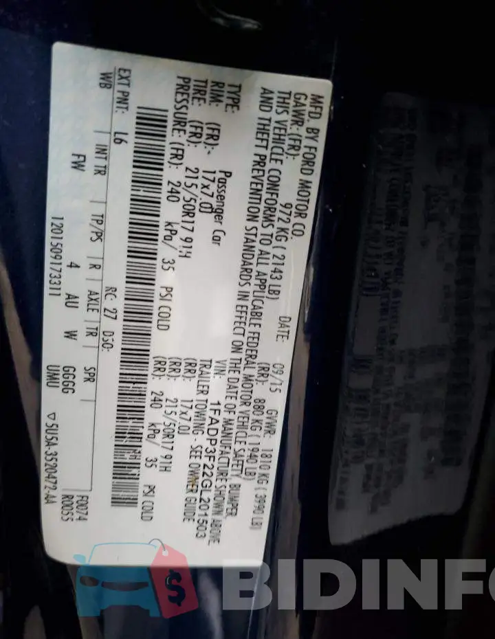 1FADP3F22GL201503 Photo# 12
