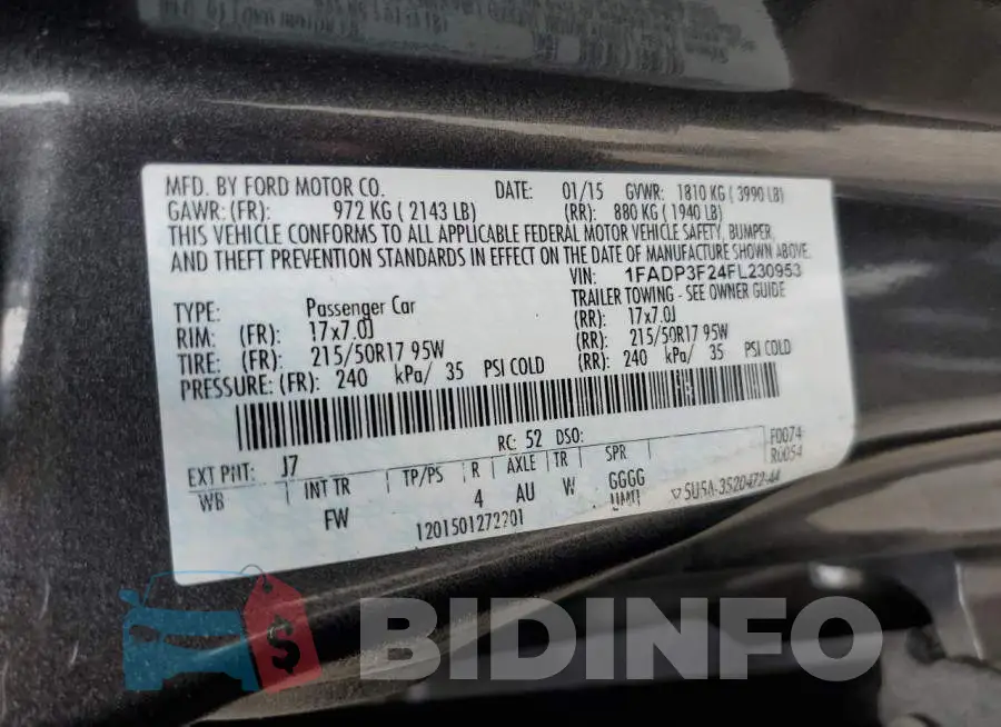 1FADP3F24FL230953 Photo# 13