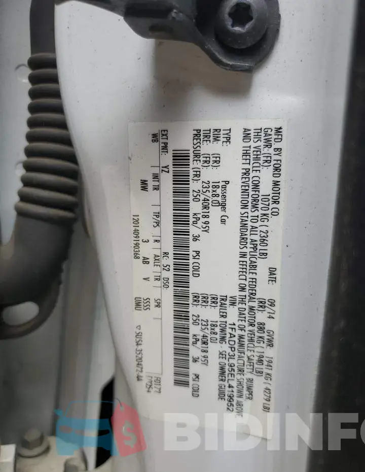 1FADP3L95EL419952 Photo# 13