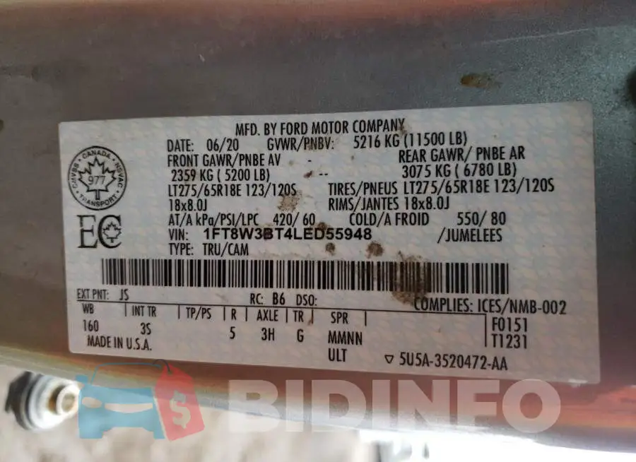 1FT8W3BT4LED55948 Photo# 12