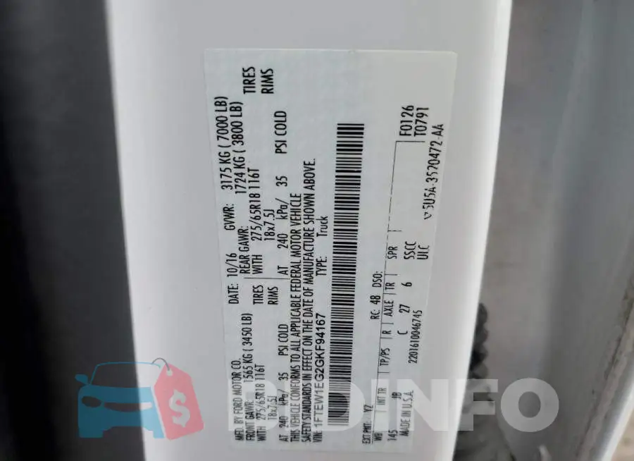 1FTEW1EG2GKF94167 Photo# 13