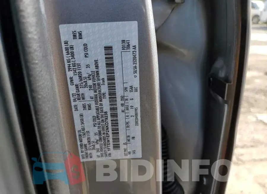 1FTEW1EP2NKD79238 Photo# 13