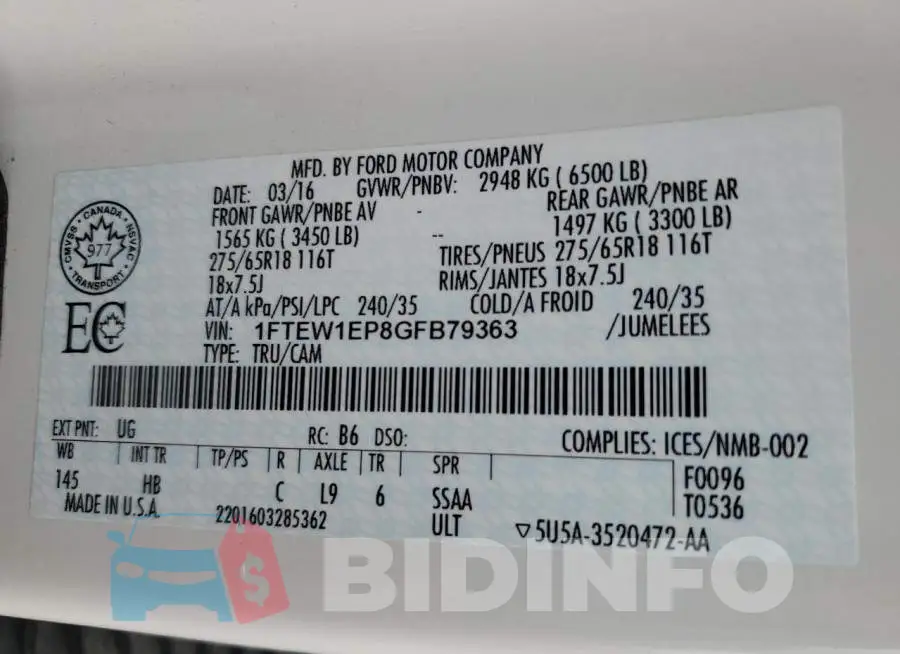 1FTEW1EP8GFB79363 Photo# 12