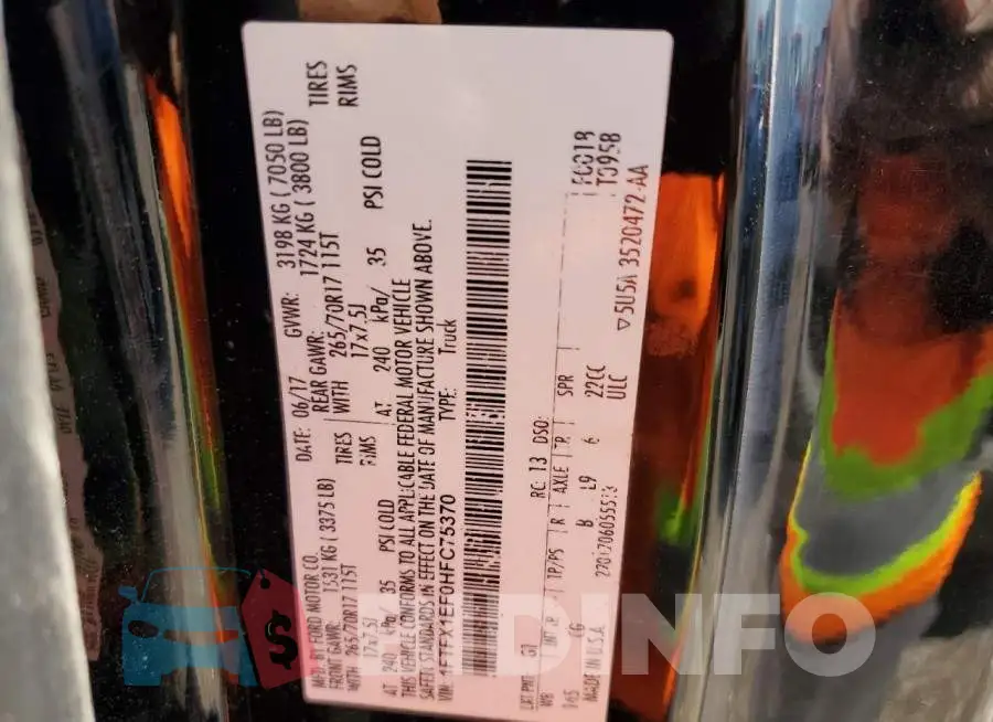 1FTFX1EF0HFC75370 Photo# 12