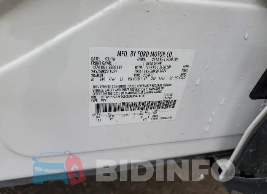 2FMPK3K92GBB50105 Photo# 13