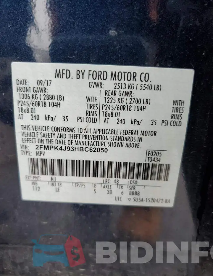 2FMPK4J93HBC62050 Photo# 13