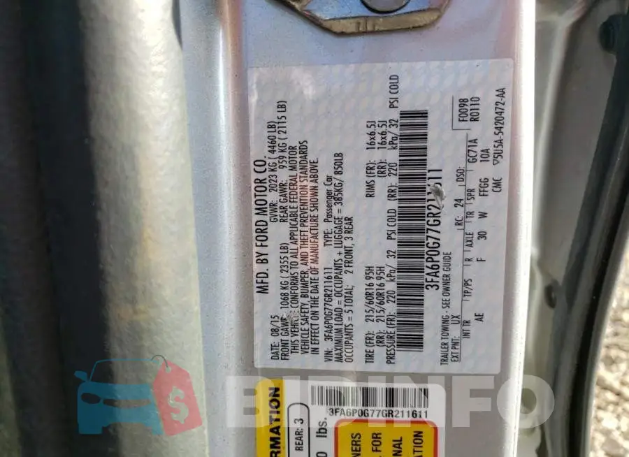 3FA6P0G77GR211611 Photo# 13