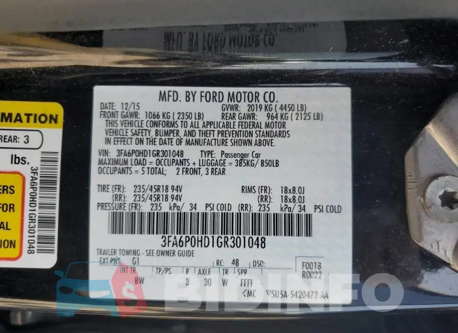 3FA6P0HD1GR301048 Photo# 12