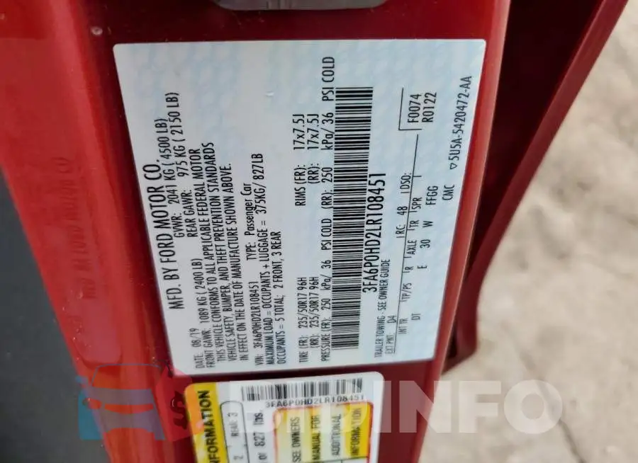 3FA6P0HD2LR108451 Photo# 12