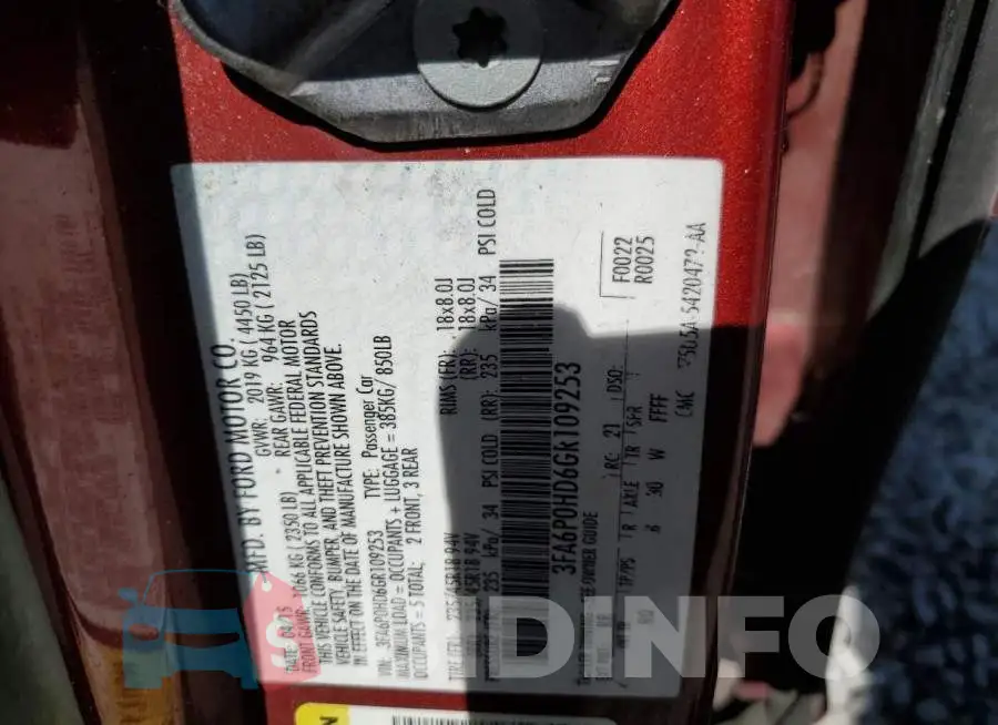 3FA6P0HD6GR109253 Photo# 12