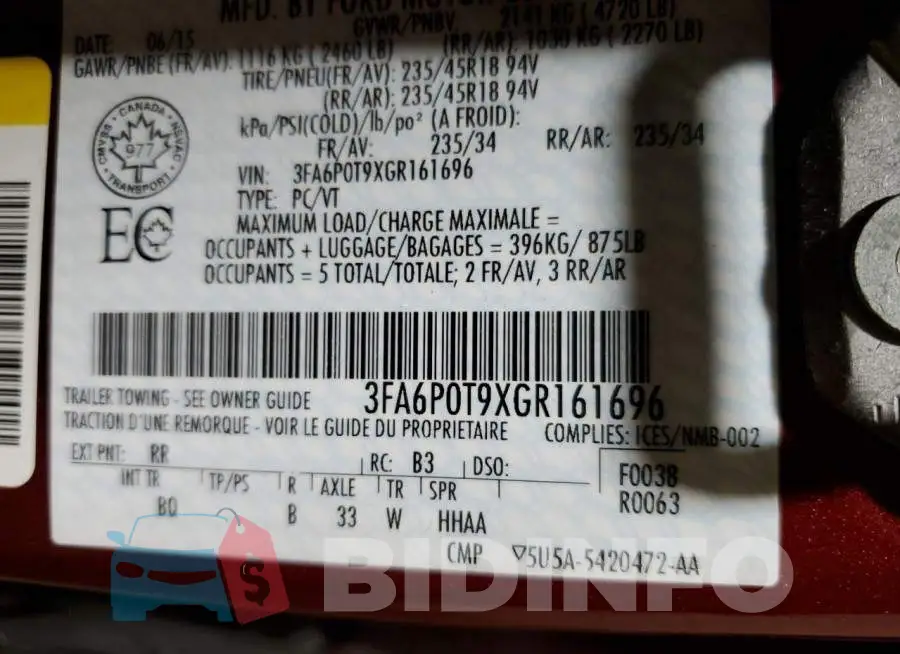 3FA6P0T9XGR161696 Photo# 13