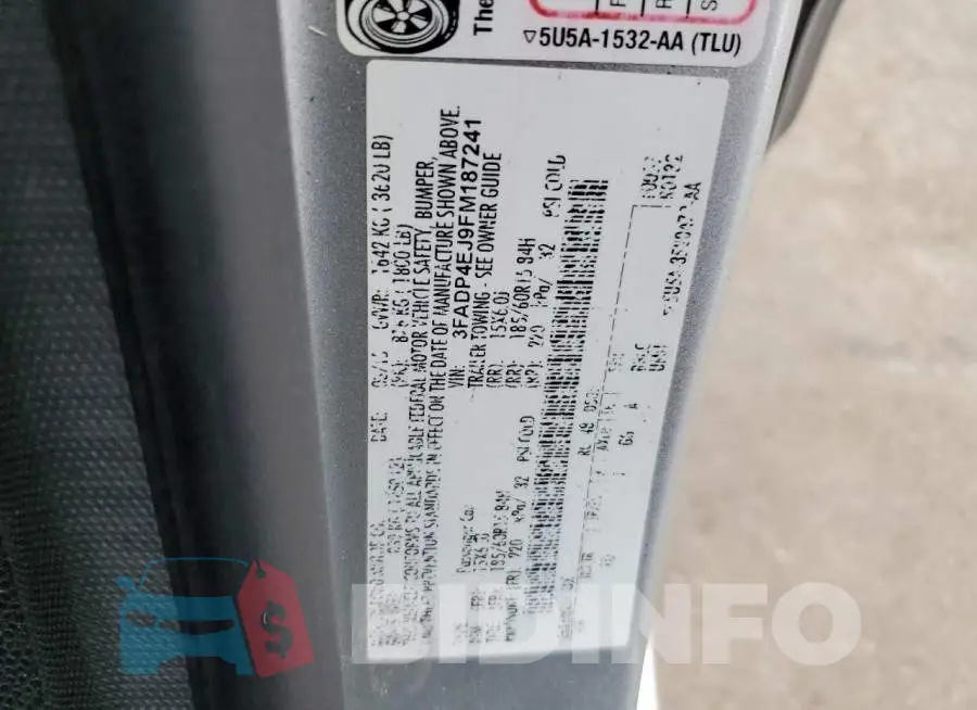 3FADP4EJ9FM187241 Photo# 12