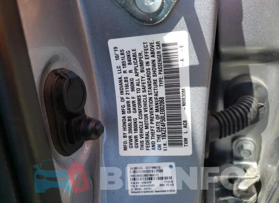 19XZE4F50LE002068 Photo# 12