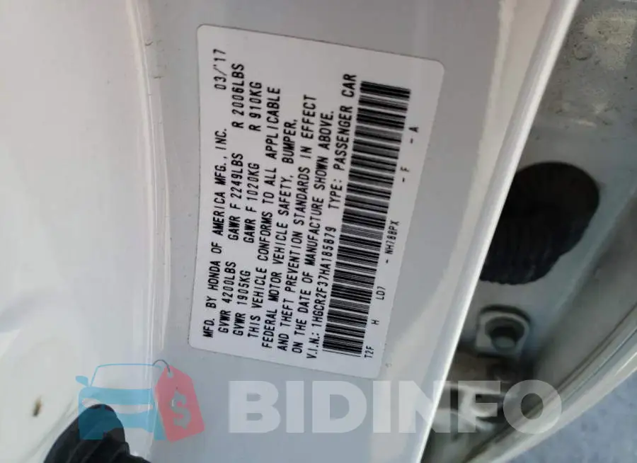 1HGCR2F37HA185879 Photo# 12