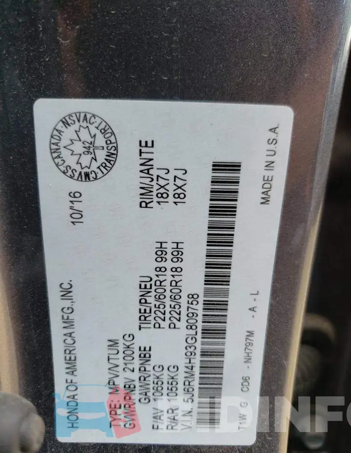 5J6RM4H93GL809758 Photo# 14