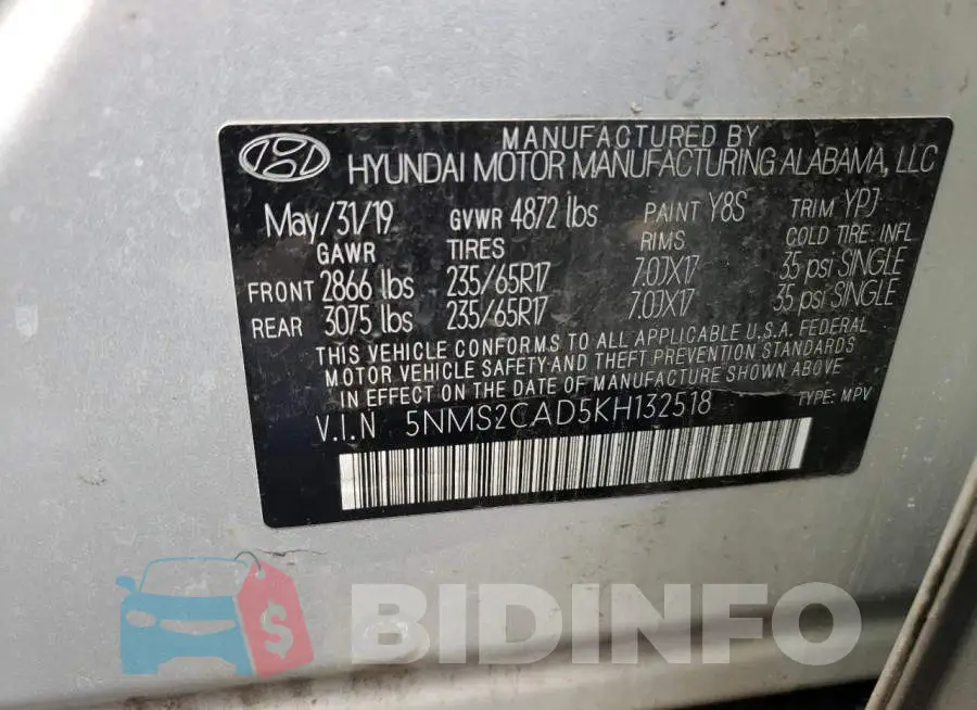 5NMS2CAD5KH132518 Photo# 12