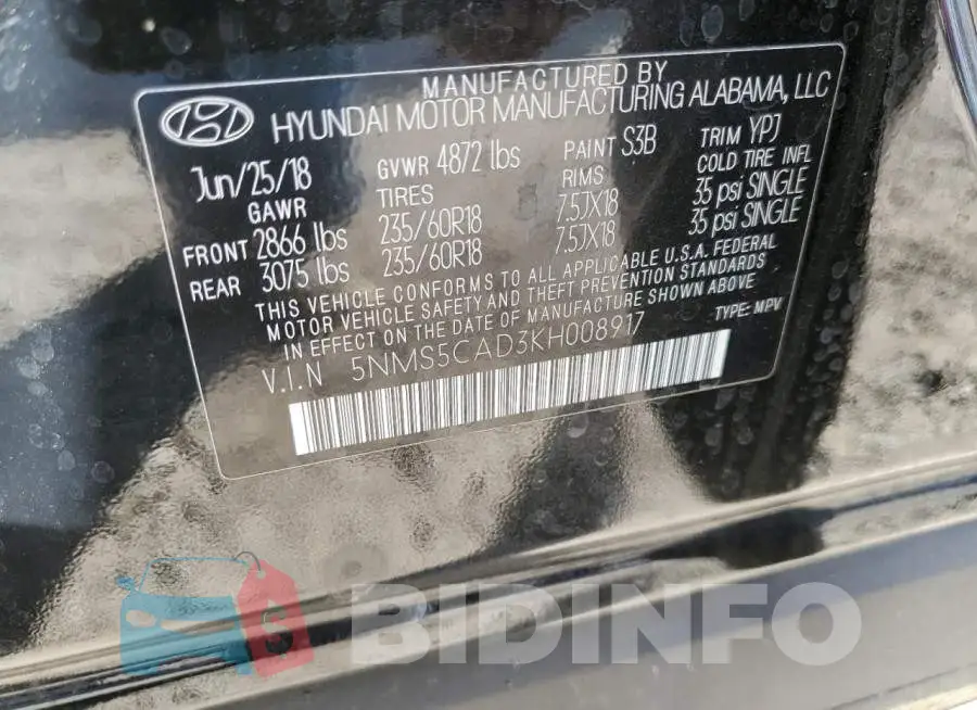 5NMS5CAD3KH008917 Photo# 13
