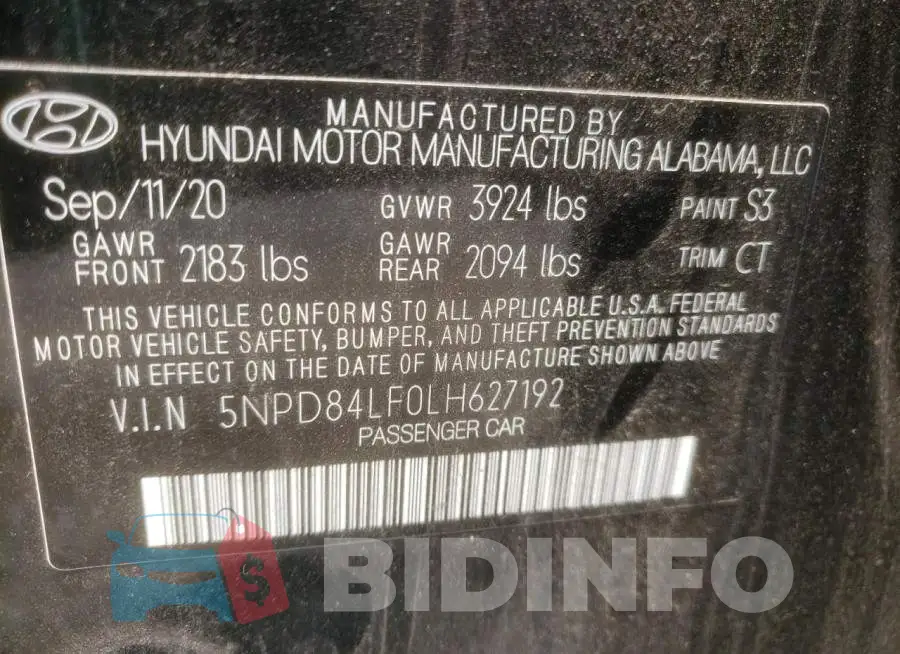 5NPD84LF0LH627192 Photo# 12