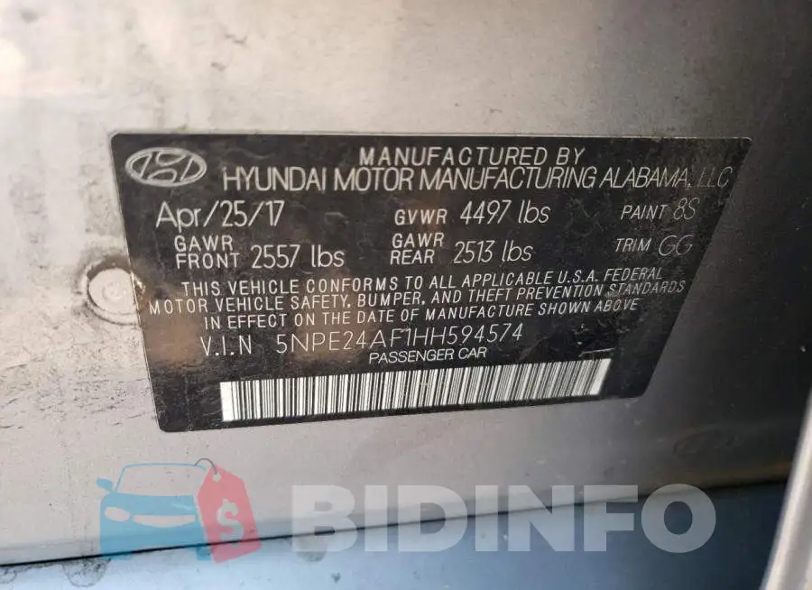 5NPE24AF1HH594574 Photo# 13