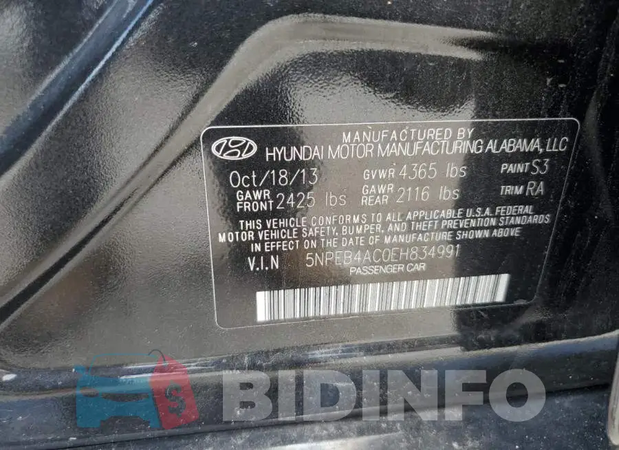 5NPEB4AC0EH834991 Photo# 12