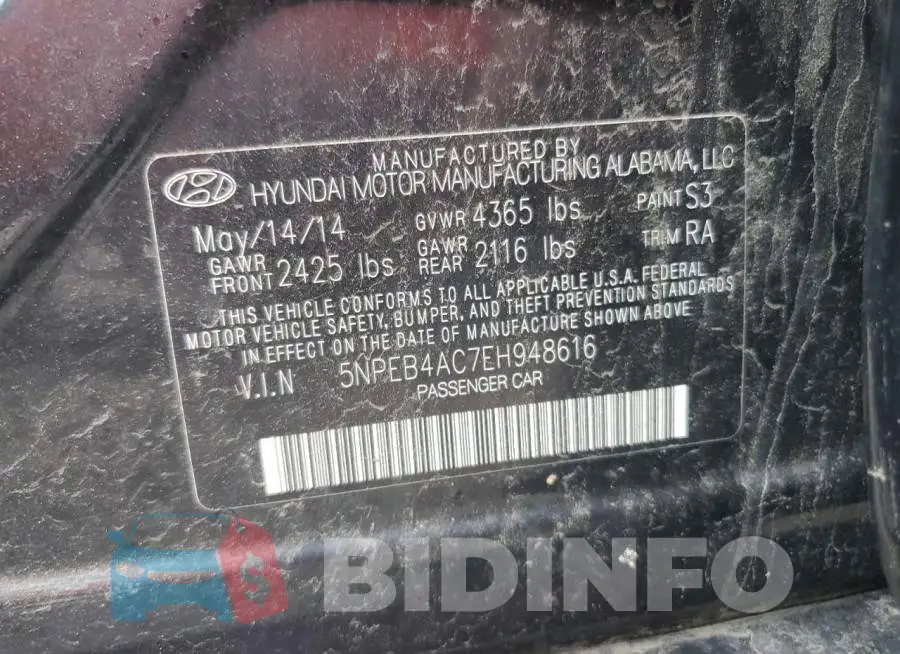 5NPEB4AC7EH948616 Photo# 12