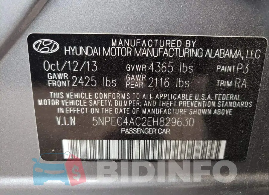 5NPEC4AC2EH829630 Photo# 12
