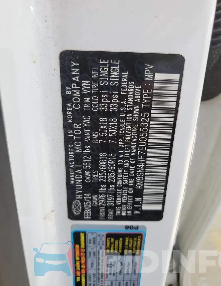 KM8SN4HF7EU055325 Photo# 13