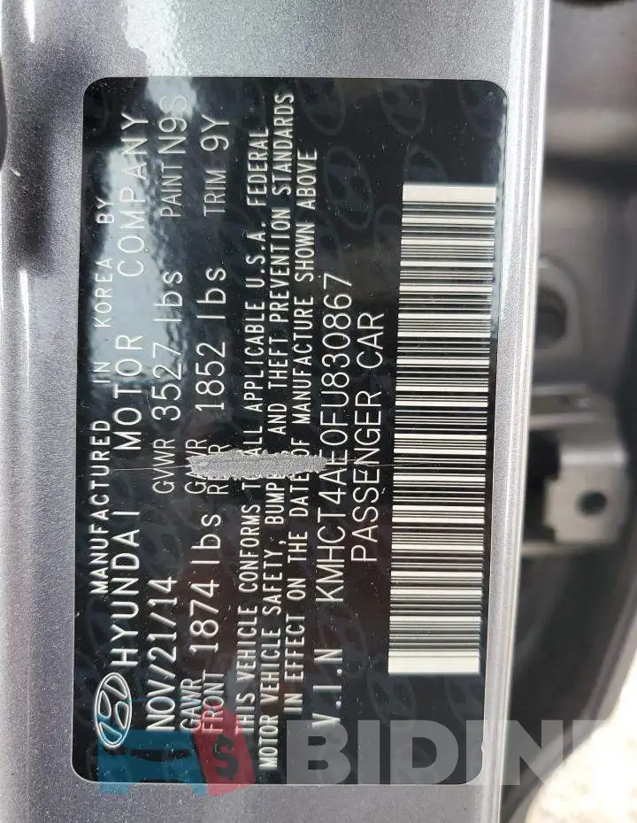KMHCT4AE0FU830867 Photo# 12