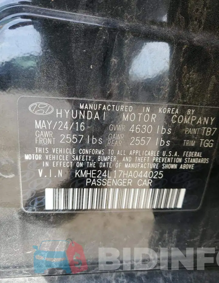 KMHE24L17HA044025 Photo# 12