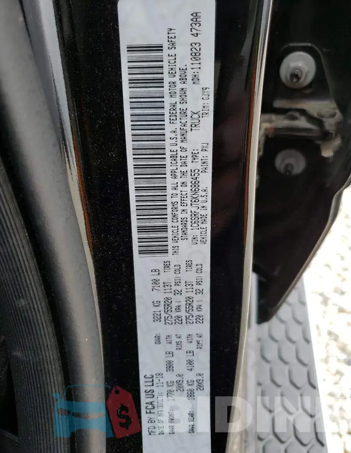 1C6SRFJT6KN686455 Photo# 12