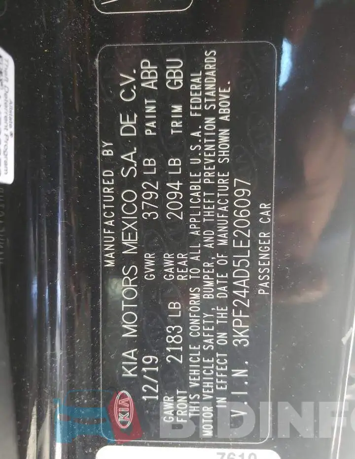 3KPF24AD5LE206097 Photo# 12
