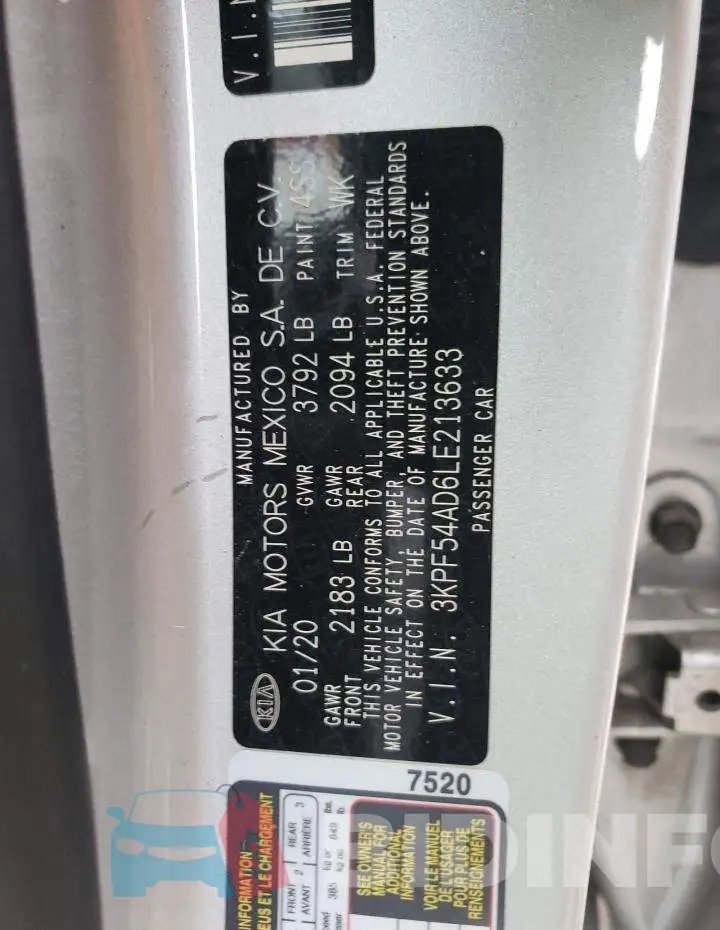 3KPF54AD6LE213633 Photo# 10