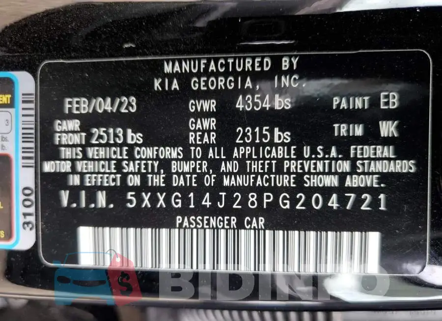 5XXG14J28PG204721 Photo# 12